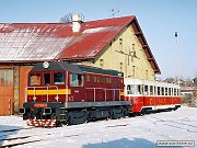 Neve�ejn� j�zda s lokomotivou T&nbsp;435.0509. V�topna Bene�ov. Foto z 8. b�ezna 2006.