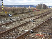 Snmek z 31. ledna 2008 zachycuje nov dosazenou vkolejku (Vk1P) a pota nprav (PB3, PB4), je byly instalovny na zbraslavsk zhlav stanice Praha-Modany v souvislosti se zprovoznn doasnho zabezpeovacho zazen.